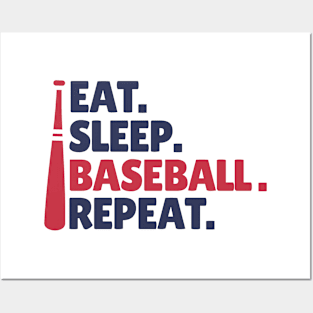 Eat Sleep Baseball Repeat Posters and Art